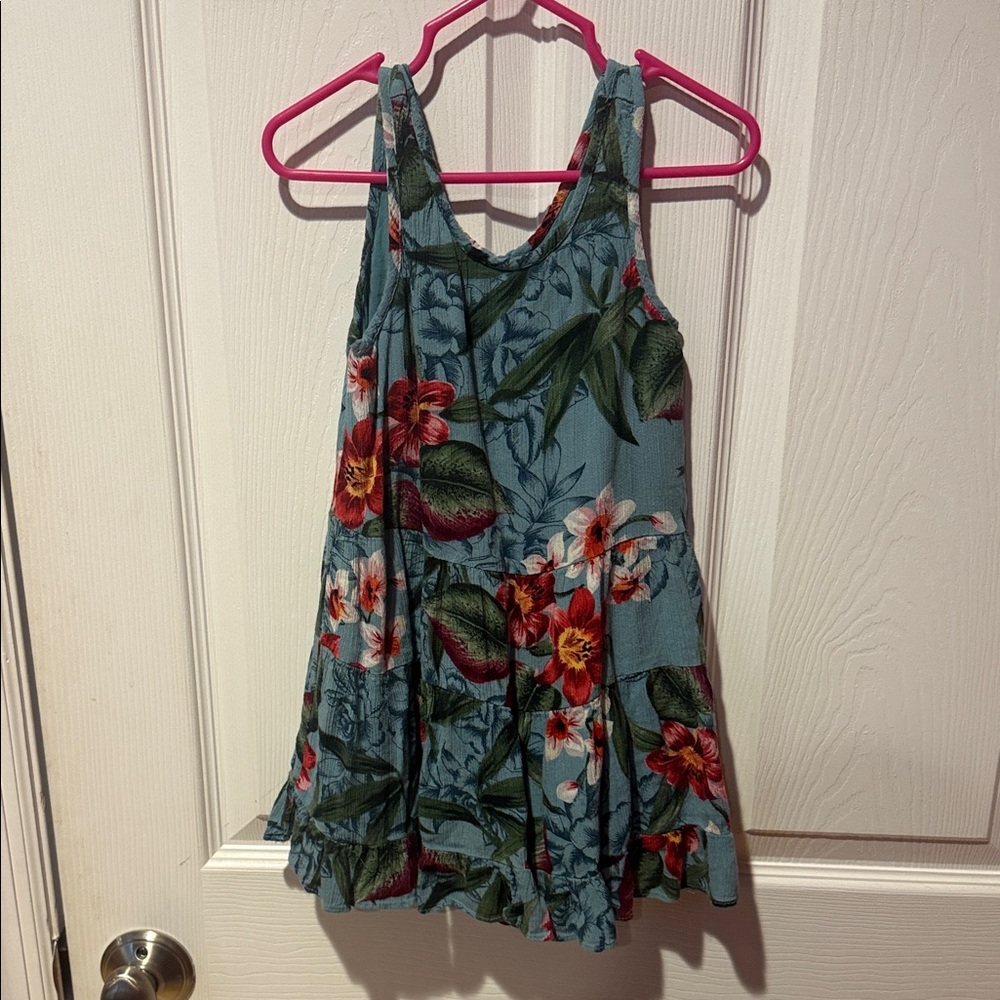 Zara Kids Floral Tank Top - Blue and Red